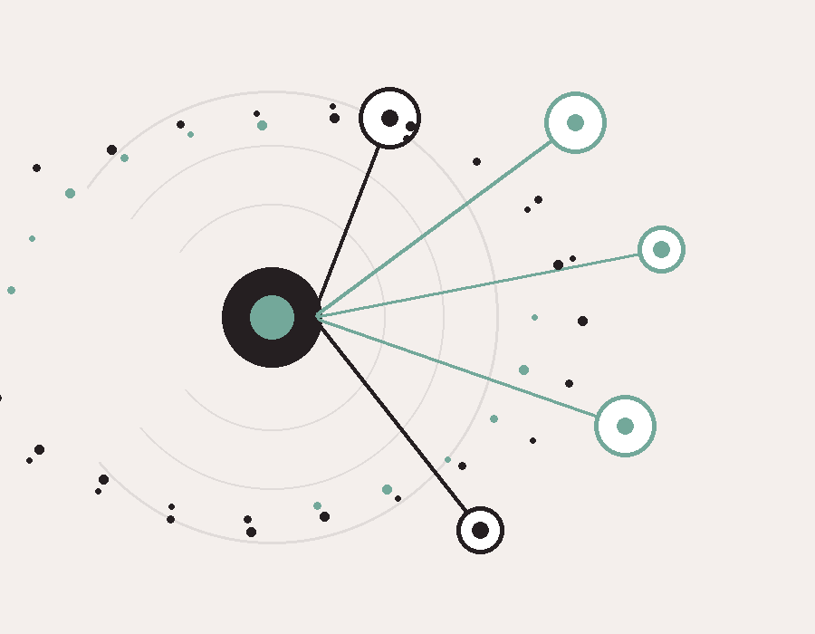 Illustrative network showing one campaign reaching several community channels